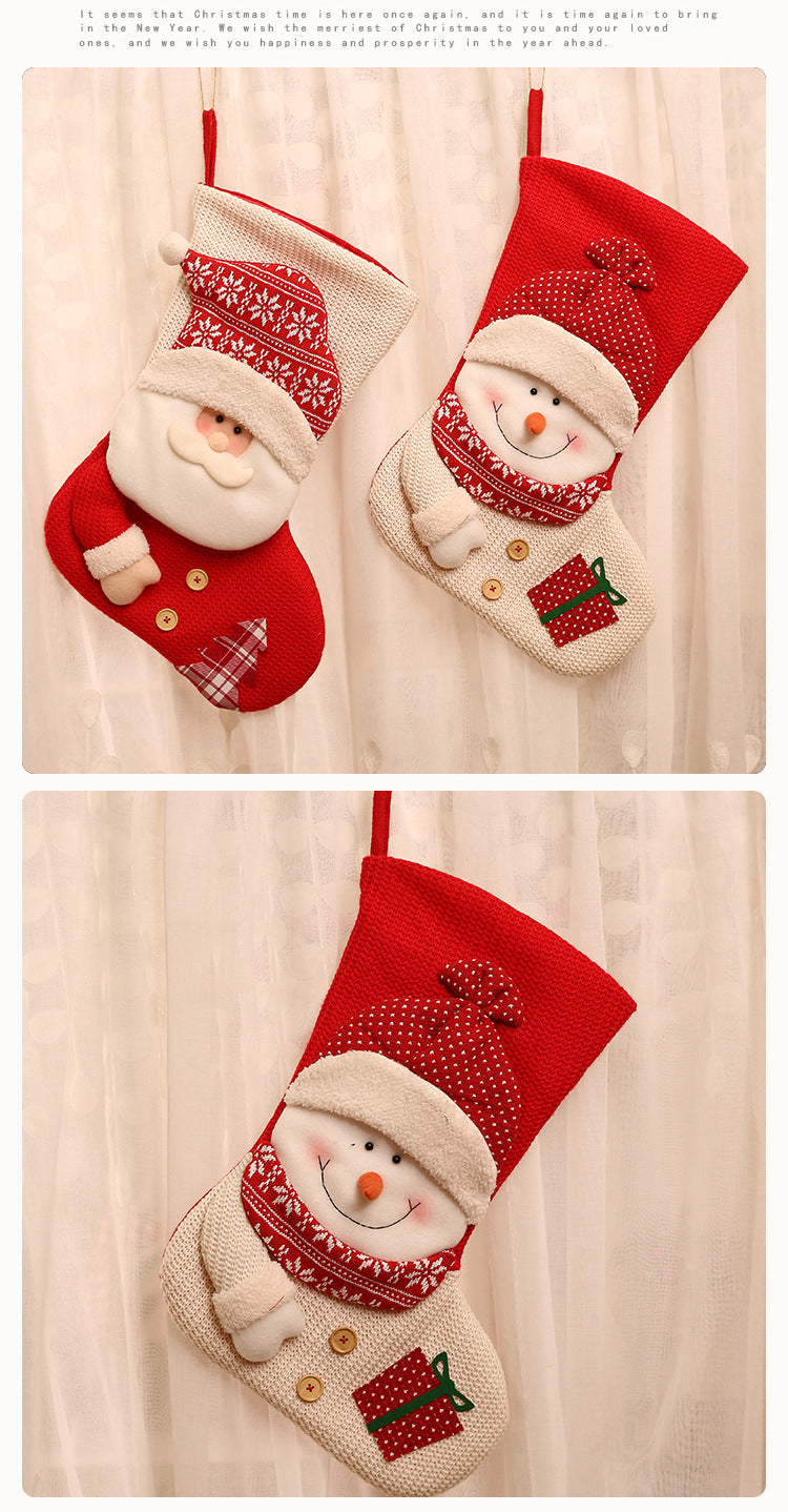 Large knitted Christmas stocking