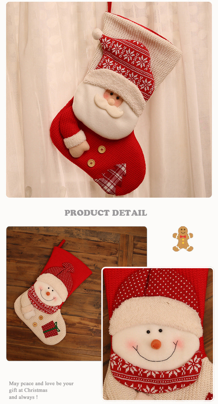 Knitted Christmas stocking detail