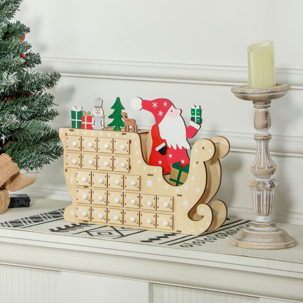Wooden Christmas advent calendar
